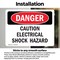 Signmission Caution Electrical Shock Hazard Danger Sign, Vinyl Decal, 7in W x 5in L, 2PK OS-2PACK-DS-D-57-L-2278 - alternate 6